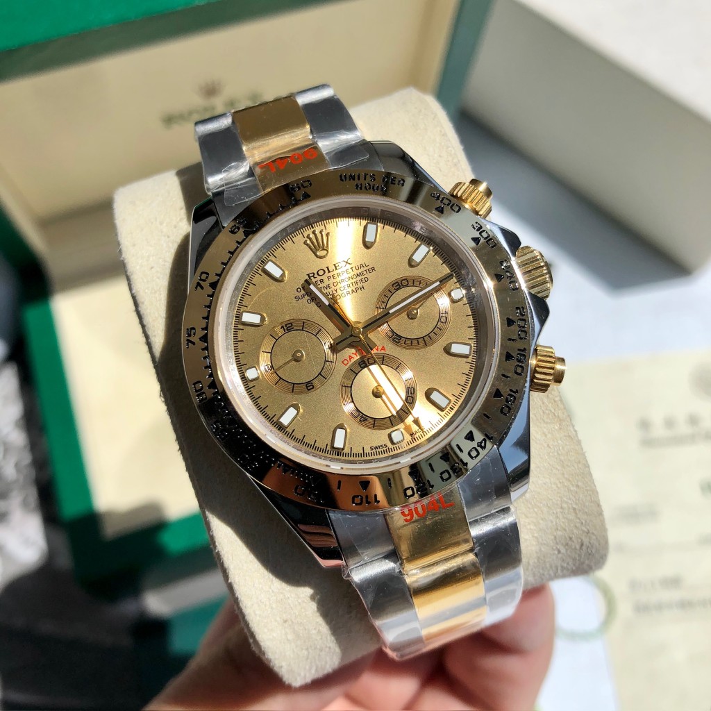 Rolex Daytona Chronograph Luxury Watch, 40mm 18K Yellow Gold & Stainless Steel Case, Caliber 4130 Movement, 18K Yellow Gold & Stainless Steel Oyster Bracelet