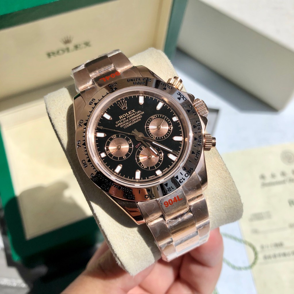 Rolex Daytona Chronograph Luxury Watch, 40mm Everose Gold Case, Caliber 4130 Movement, Everose Gold Oyster Bracelet