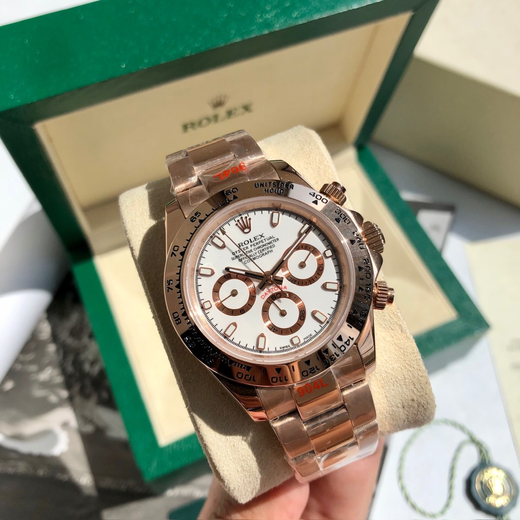 Rolex Daytona Chronograph Luxury Watch, 40mm Everose Gold Case, Caliber 4130 Movement, Everose Gold Oyster Bracelet