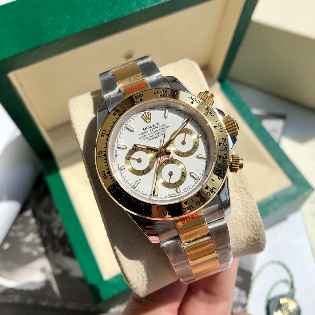 Rolex Daytona Chronograph Luxury Watch, 40mm 18K Yellow Gold & Stainless Steel Case, Caliber 4130 Movement, 18K Yellow Gold & Stainless Steel Oyster Bracelet