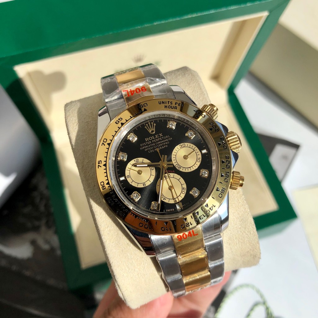 Rolex Daytona Diamond - Set Chronograph Luxury Watch, 40mm 18K Yellow Gold & Stainless Steel Case, Caliber 4130 Movement, 18K Yellow Gold & Stainless Steel Oyster Bracelet