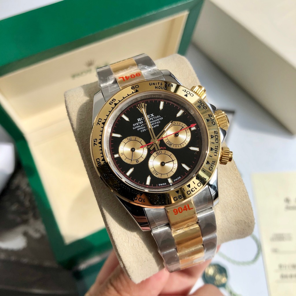 Rolex Daytona Chronograph Luxury Watch, 40mm 18K Yellow Gold & Stainless Steel Case, Caliber 4130 Movement, 18K Yellow Gold & Stainless Steel Oyster Bracelet