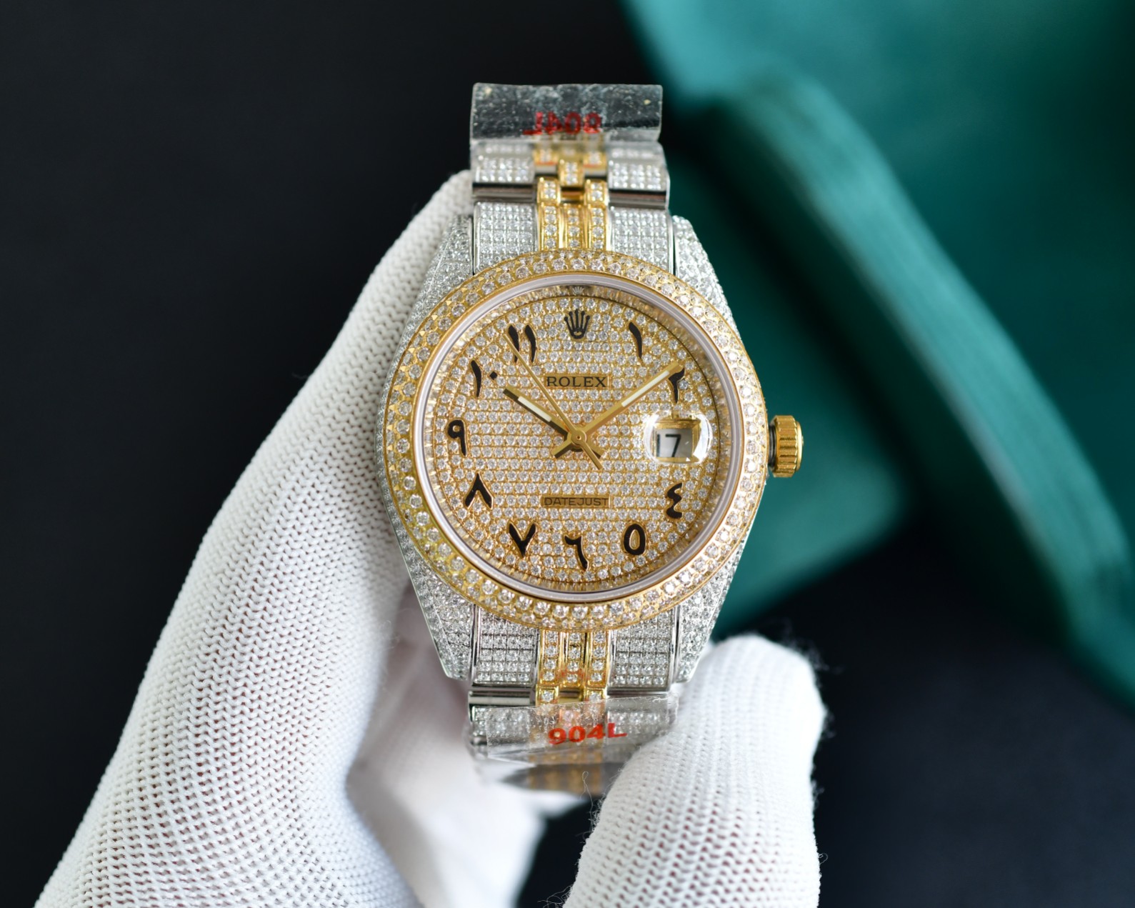 Rolex Datejust Luxury Watch, 41mm 18K Gold & Stainless Steel Case with Diamond Bezel, Calibre 3235 Movement, Two - Tone Diamond - Set Jubilee Bracelet