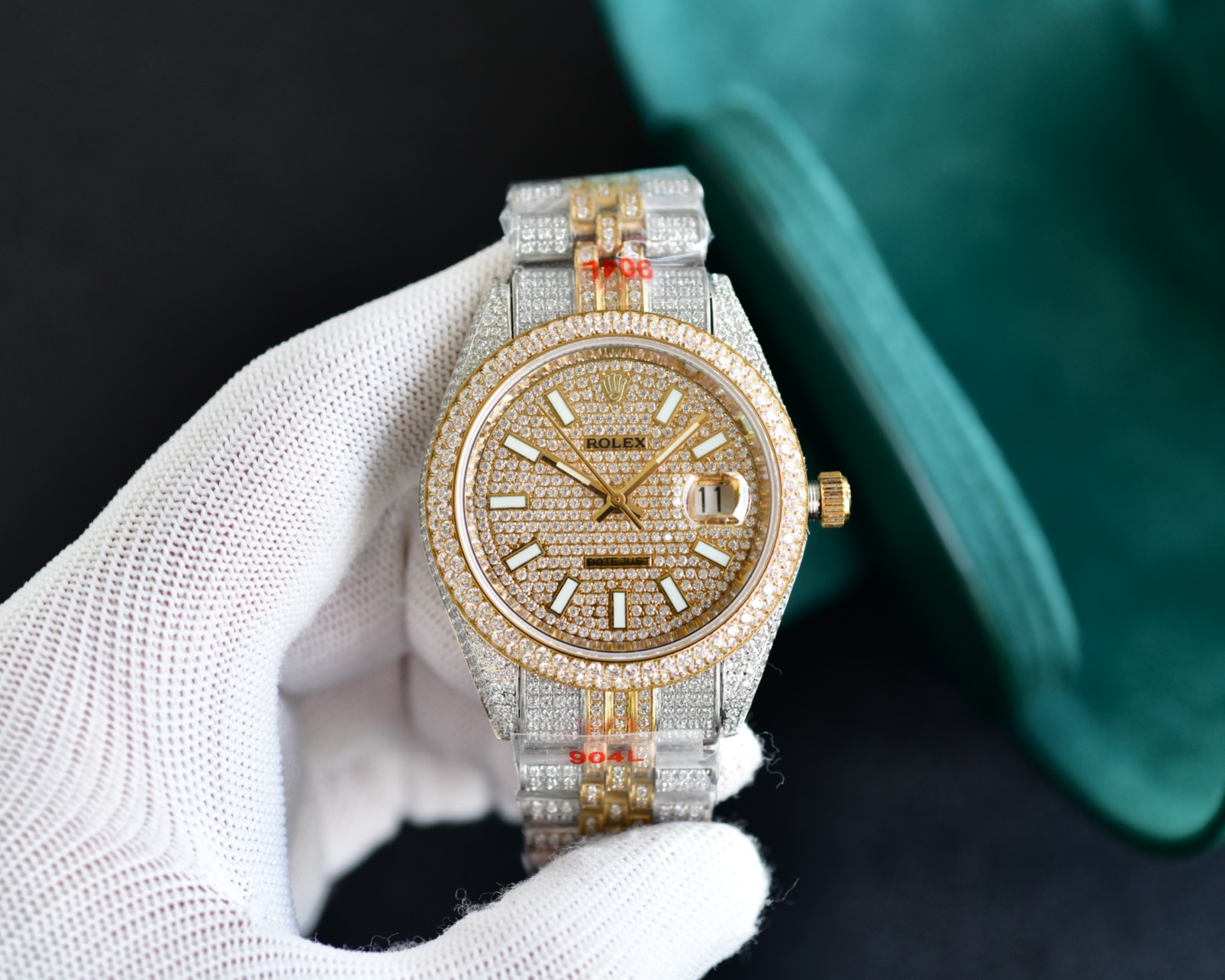 Rolex Datejust Luxury Watch, 41mm 18K Gold & Stainless Steel Case with Diamond Bezel, Calibre 3235 Movement, Two - Tone Diamond - Set Jubilee Bracelet