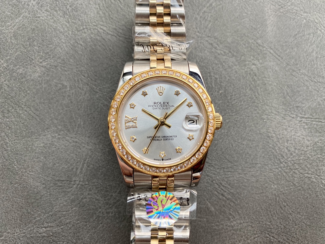 Rolex Datejust Luxury Watch, 31mm Stainless Steel & 18K Gold Case, Calibre 2235 Movement, Two - Tone Jubilee Bracelet with Diamond Bezel and Markers