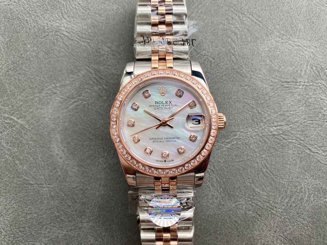 Rolex Datejust Luxury Watch, 31mm Stainless Steel & 18K Rose Gold Case, Calibre 2235 Movement, Two - Tone Jubilee Bracelet with Diamond Bezel and Markers