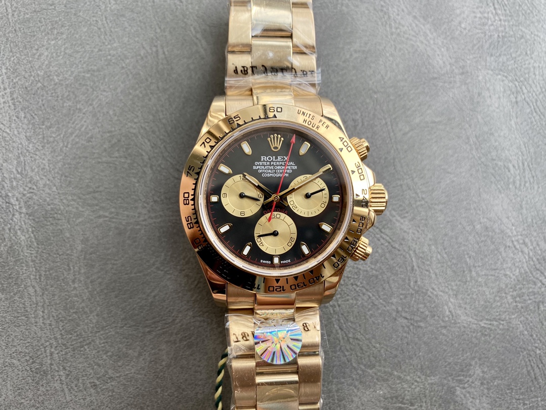 Rolex Cosmograph Daytona Luxury Watch, 40mm 18K Gold Case, Calibre 4130 Movement, 18K Gold Oyster Bracelet
