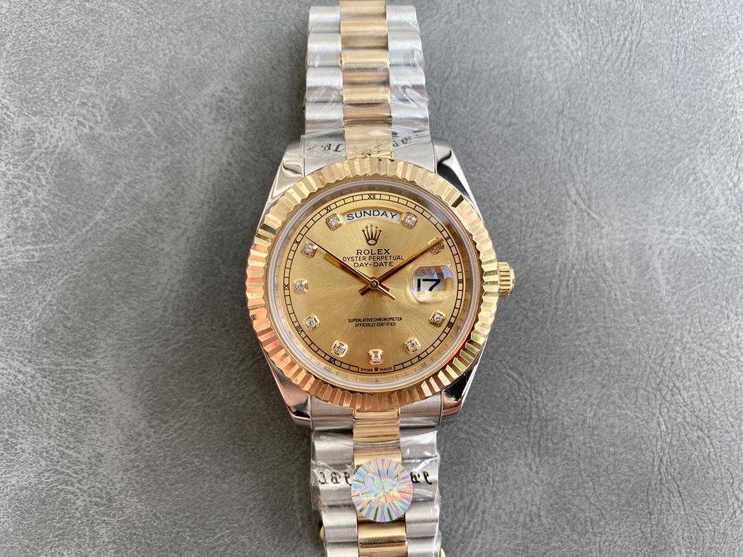 Rolex Day - Date Luxury Watch, 40mm Stainless Steel & 18K Gold Case, Calibre 3255 Movement, Two - Tone President Bracelet