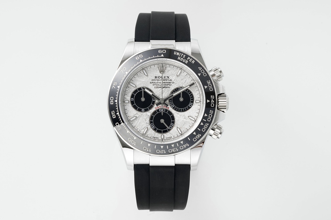 Rolex Cosmograph Daytona Luxury Watch, 40mm 904L Stainless Steel Case, Calibre 4130 Movement, Black Rubber Strap