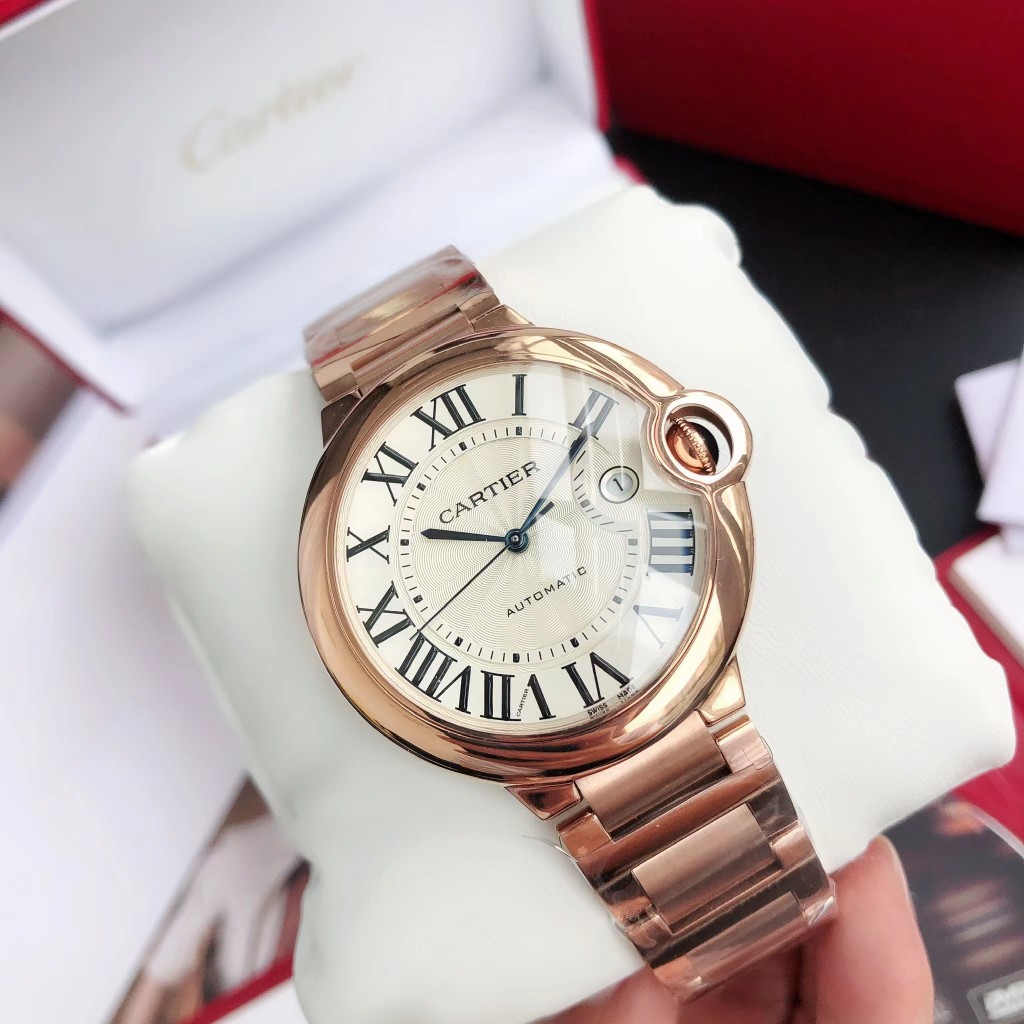 Cartier Ballon Bleu de Cartier Luxury Watch, 42mm 18K Rose Gold Case, Automatic Movement (Calibre 1847 MC), 18K Rose Gold Bracelet