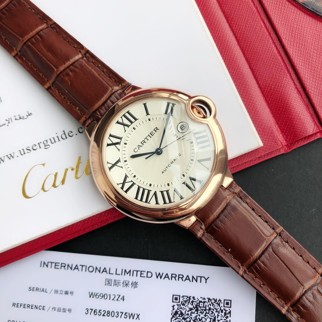 Cartier Ballon Bleu de Cartier Luxury Watch, 42mm Case (Steel / 18K Rose Gold / Diamond - Set Optional), Automatic Movement (Calibre 1847 MC), Strap/Bracelet (Leather / Steel Optional)
