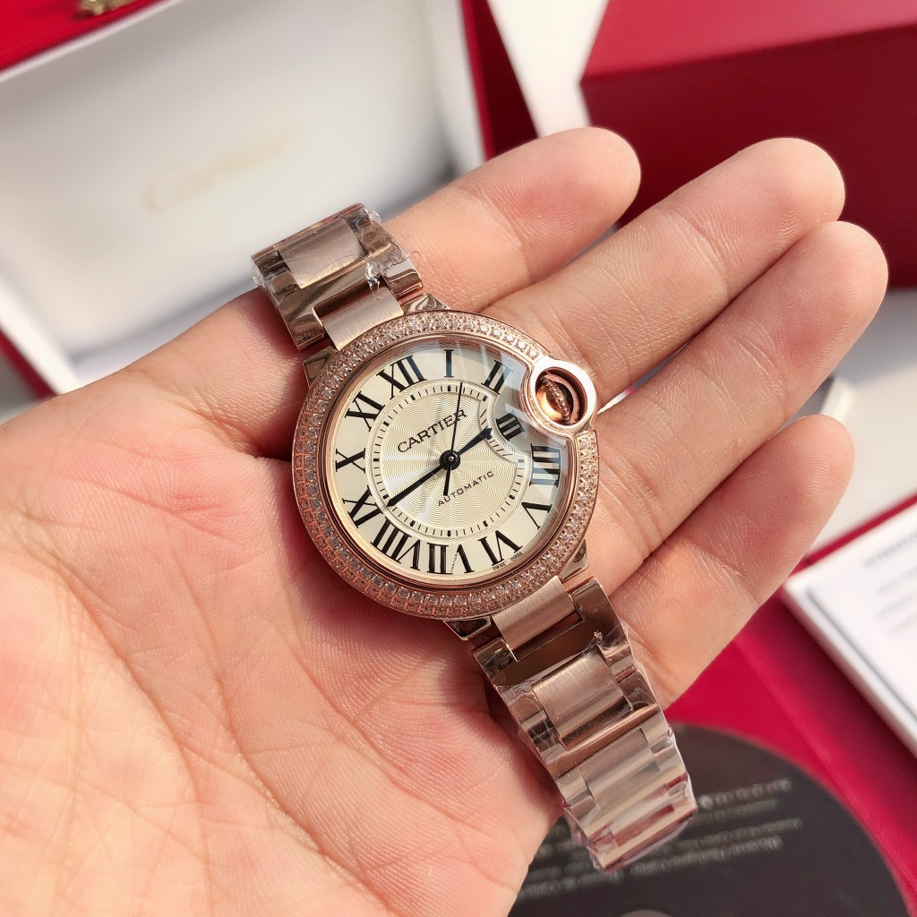 Cartier Ballon Bleu de Cartier Luxury Watch, 33mm Case (Stainless Steel / 18K Gold Optional), Automatic Movement (Caliber 1853 MC for Partial Models), Bracelet/Strap (Stainless Steel / Alligator Skin