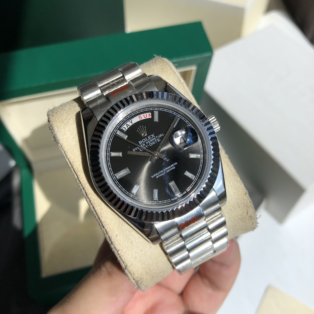 Rolex Oyster Perpetual Day - Date Luxury Watch, 41mm 904L Stainless Steel Case, Self - Winding Movement (Calibre 3255), 904L Stainless Steel President Bracelet