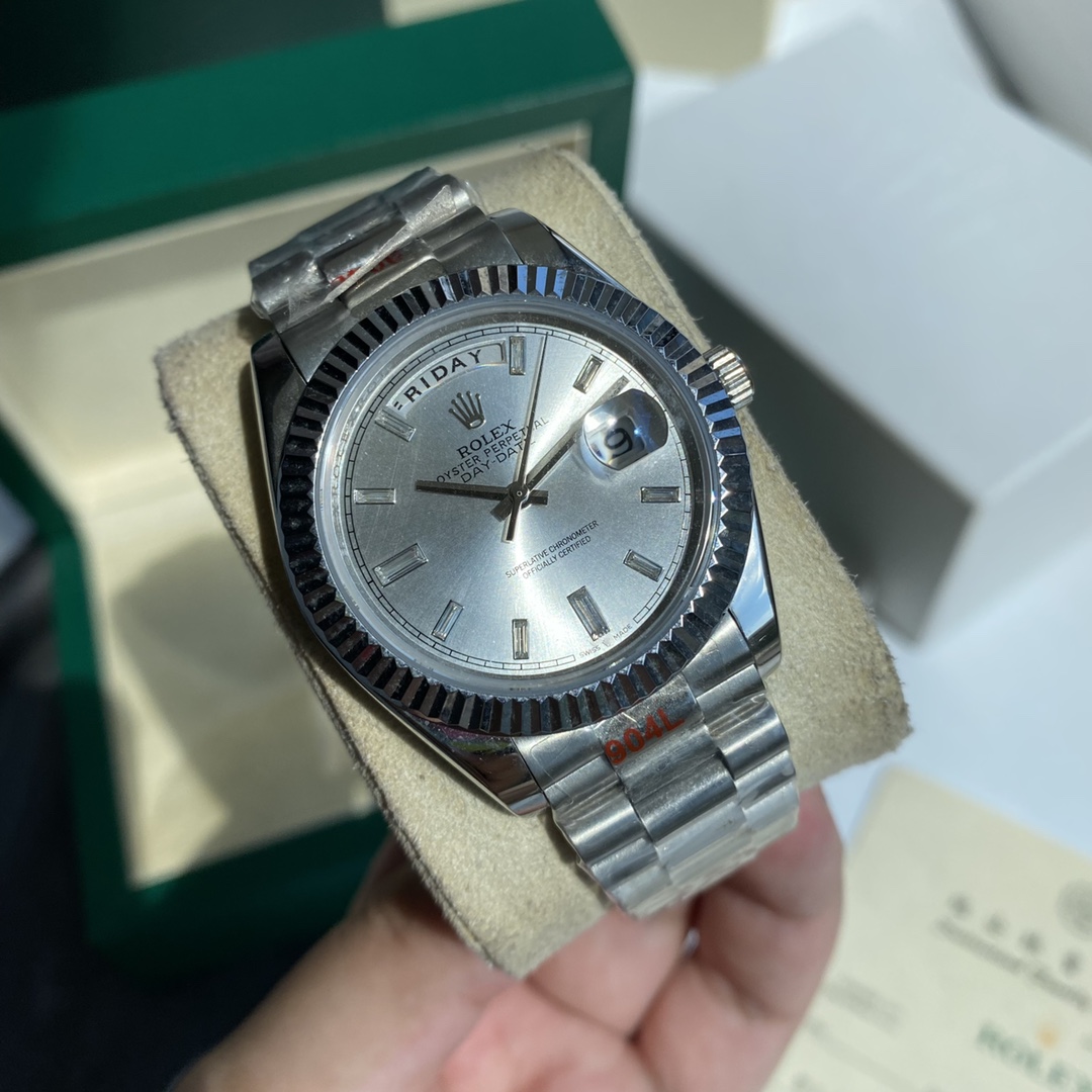 Rolex Oyster Perpetual Day - Date Luxury Watch, 41mm 904L Stainless Steel Case, Self - Winding Movement (Calibre 3255), 904L Stainless Steel President Bracelet