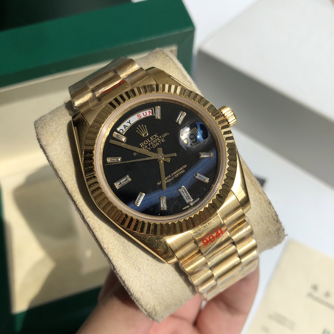 Rolex Oyster Perpetual Day - Date Luxury Watch, 41mm 18K Yellow Gold Case, Self - Winding Movement (Calibre 3255), 18K Yellow Gold President Bracelet