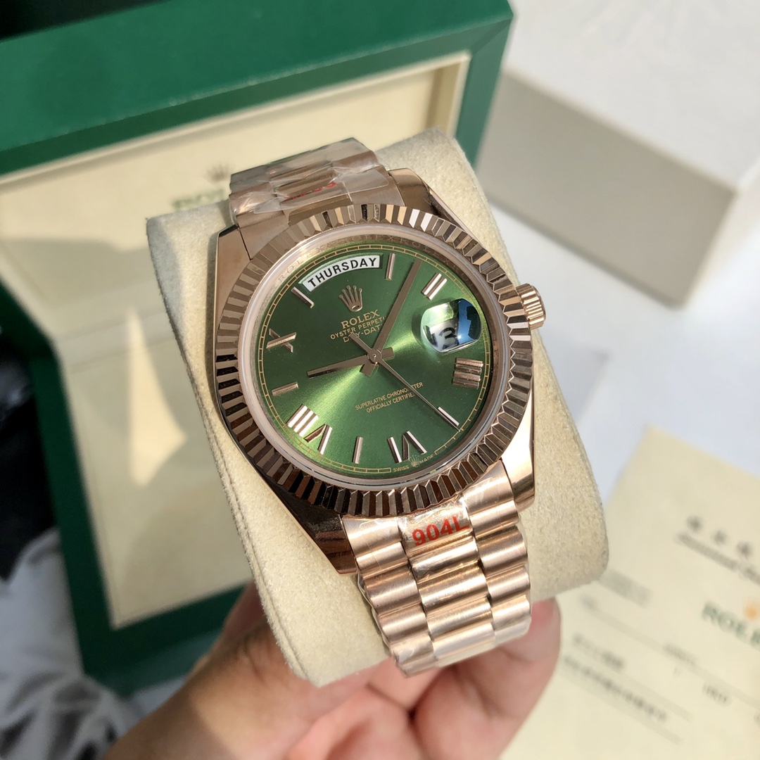 Rolex Oyster Perpetual Day - Date Luxury Watch, 41mm Everose Gold Case, Self - Winding Movement (Calibre 3255), Everose Gold President Bracelet