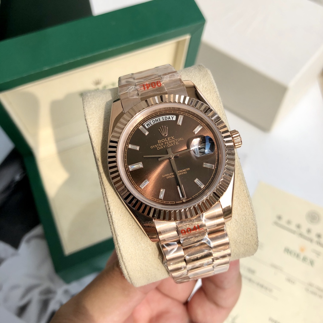 Rolex Oyster Perpetual Day - Date Luxury Watch, 41mm Everose Gold Case, Self - Winding Movement (Calibre 3255), Everose Gold President Bracelet