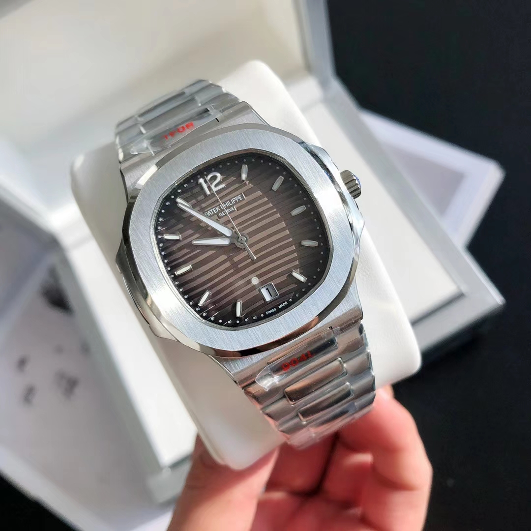 Patek Philippe Nautilus Luxury Watch, 40mm Stainless Steel Case, Caliber 324 SC Movement, Stainless Steel Bracelet