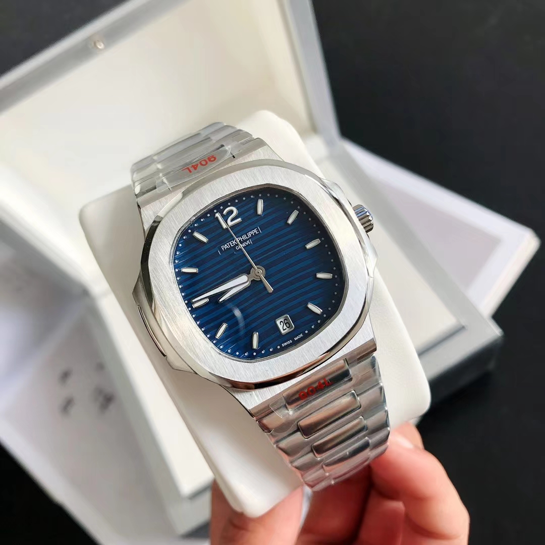 Patek Philippe Nautilus Luxury Watch, 40mm Stainless Steel Case, Caliber 324 SC Movement, Stainless Steel Bracelet