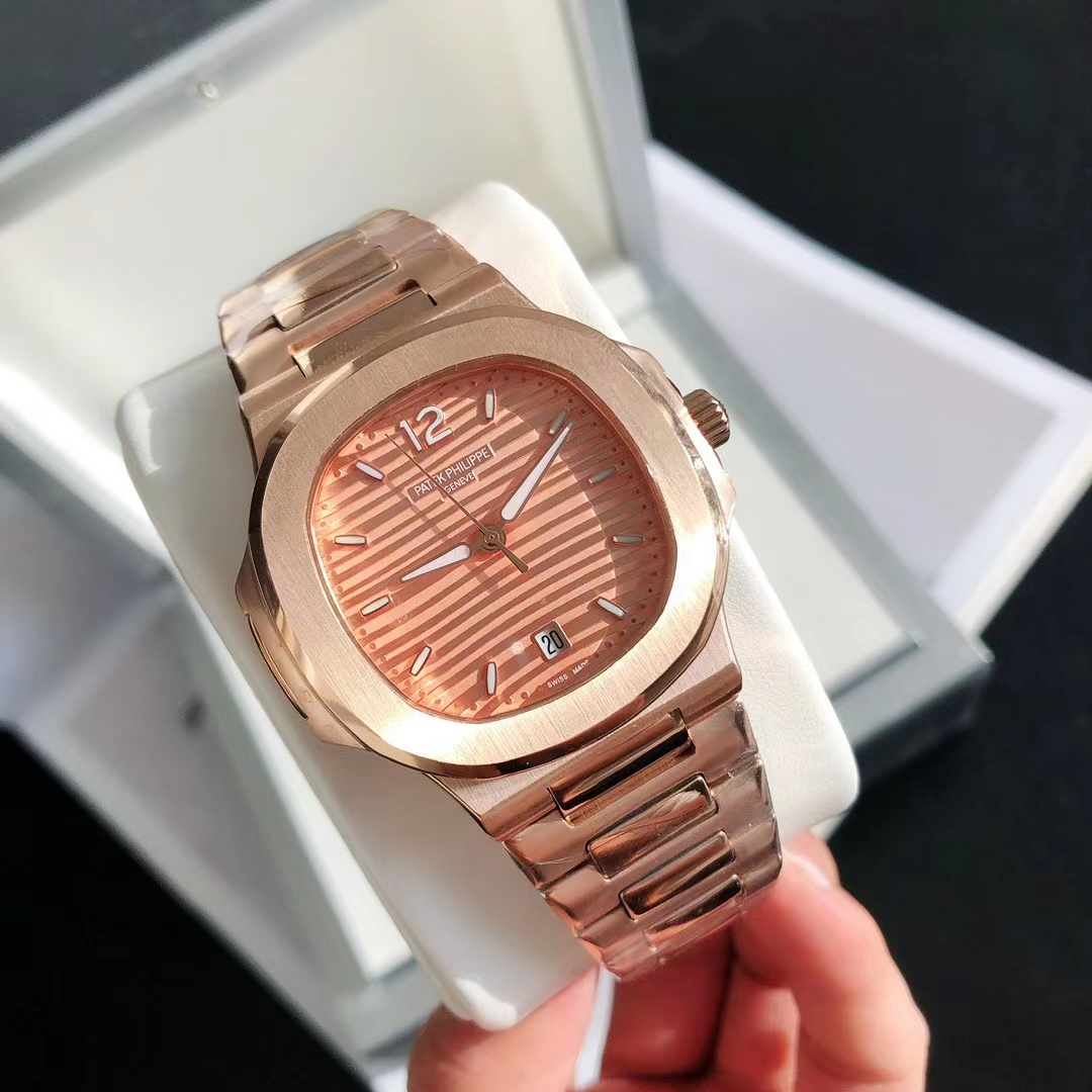 Patek Philippe Nautilus Luxury Watch, 40mm 18K Rose Gold Case, Caliber 324 SC Movement, 18K Rose Gold Bracelet