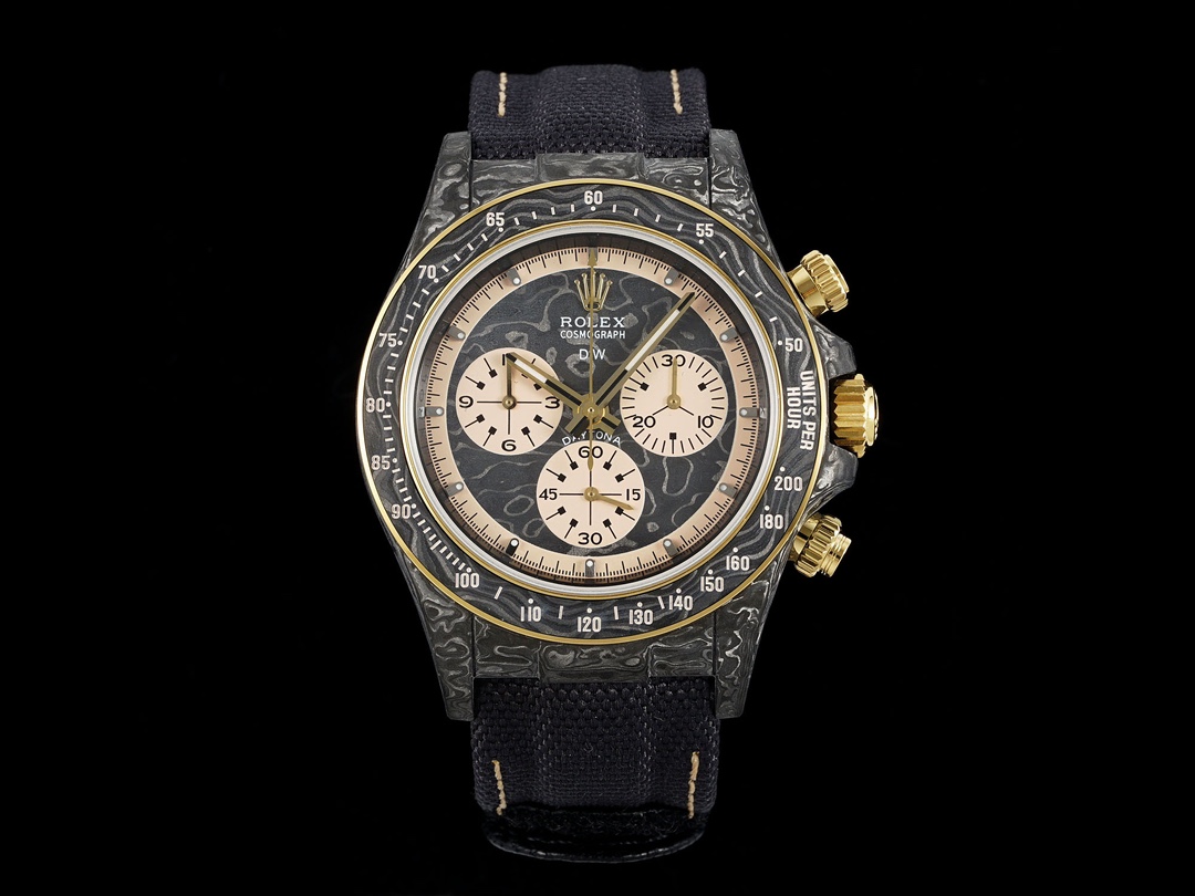 Rolex Designa Individual Limited Edition “Tribute to Daytona Paul Newman” Watch, 41mm Carbon Fiber Case, Chronograph Movement, Black Leather Strap