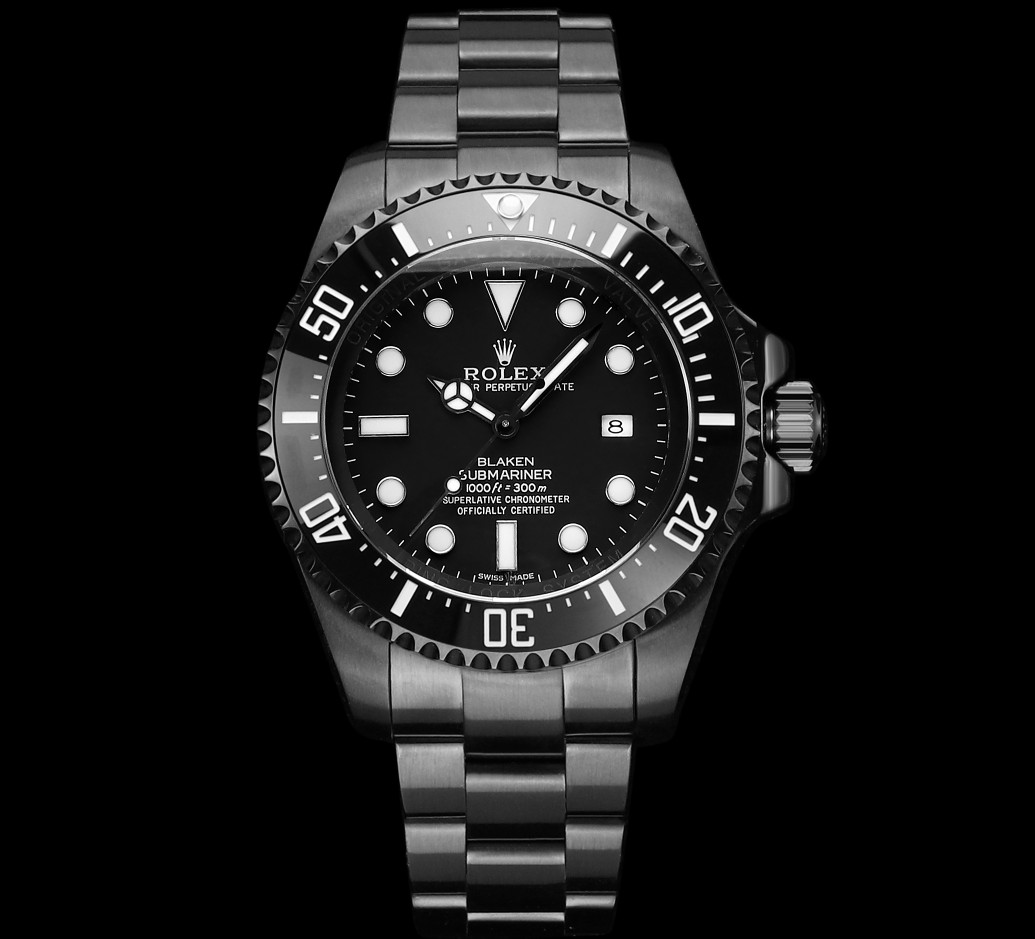 Rolex Blaken Submariner Luxury Dive Watch, 44mm Black - Coated Stainless Steel Case, Calibre 3235 Automatic Movement, Black - Coated Stainless Steel Strap