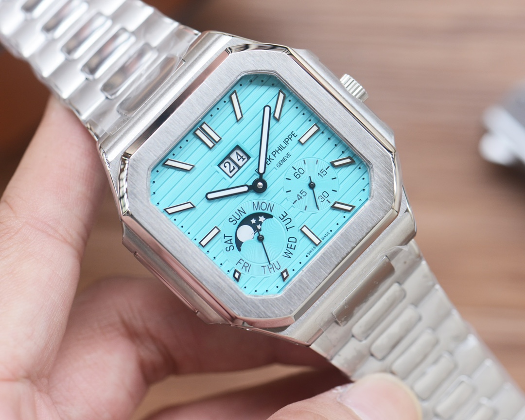 Patek Philippe Luxury Multi - Function Watch, 40mm Stainless Steel Case, Automatic Movement, Stainless Steel Strap