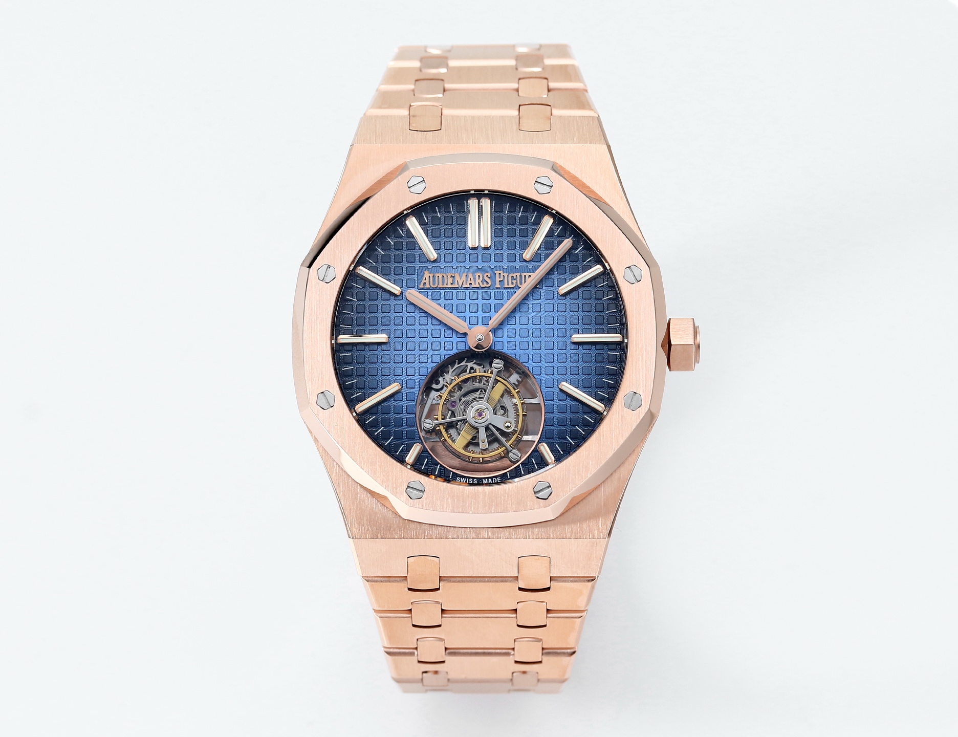 Audemars Piguet Royal Oak Tourbillon Luxury Watch, 41mm Rose Gold Case, Tourbillon Automatic Movement, Rose Gold Strap