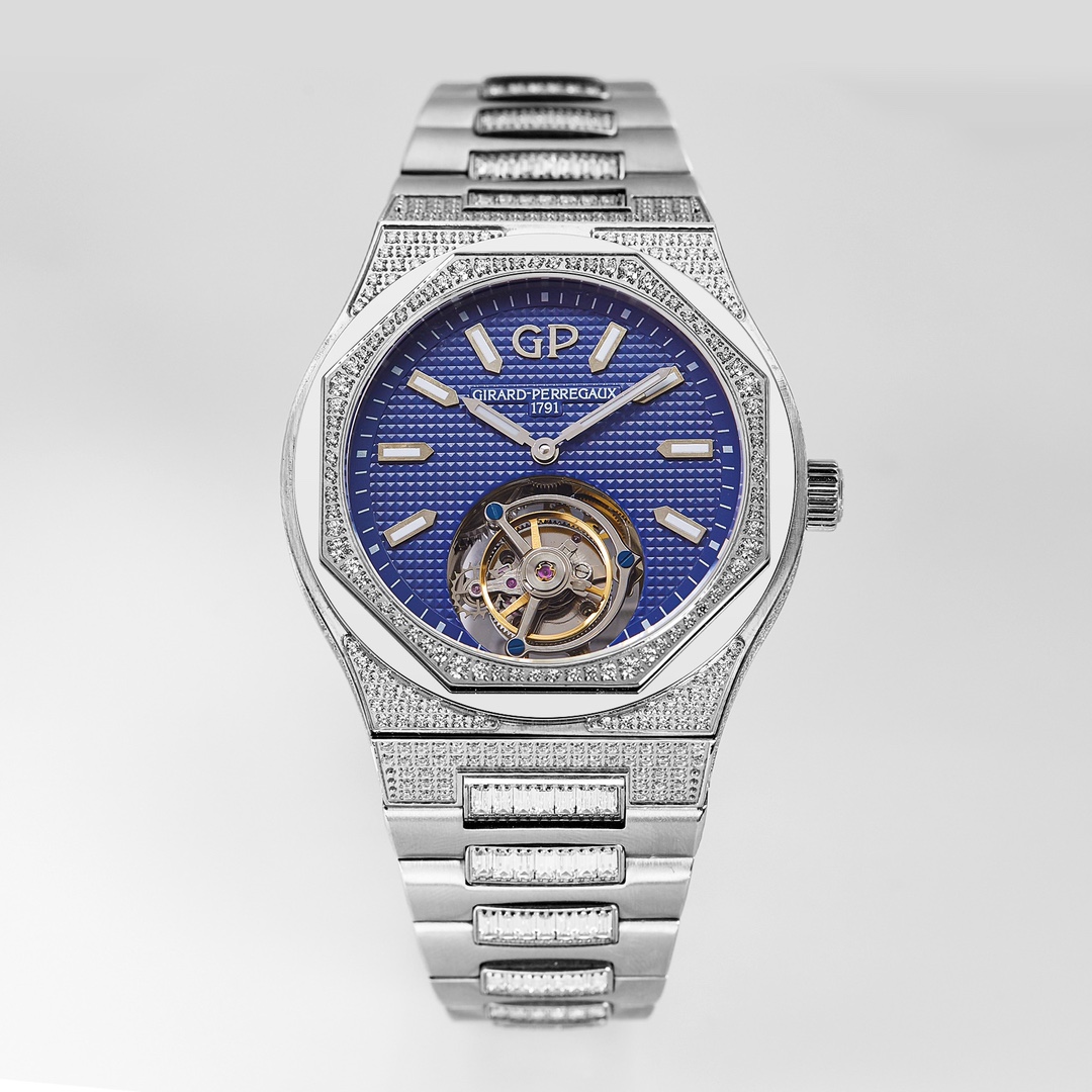 Girard - Perregaux Laureato Tourbillon Luxury Watch, 42mm Diamond - Set Case, Tourbillon Movement, Diamond - Set Metal Strap