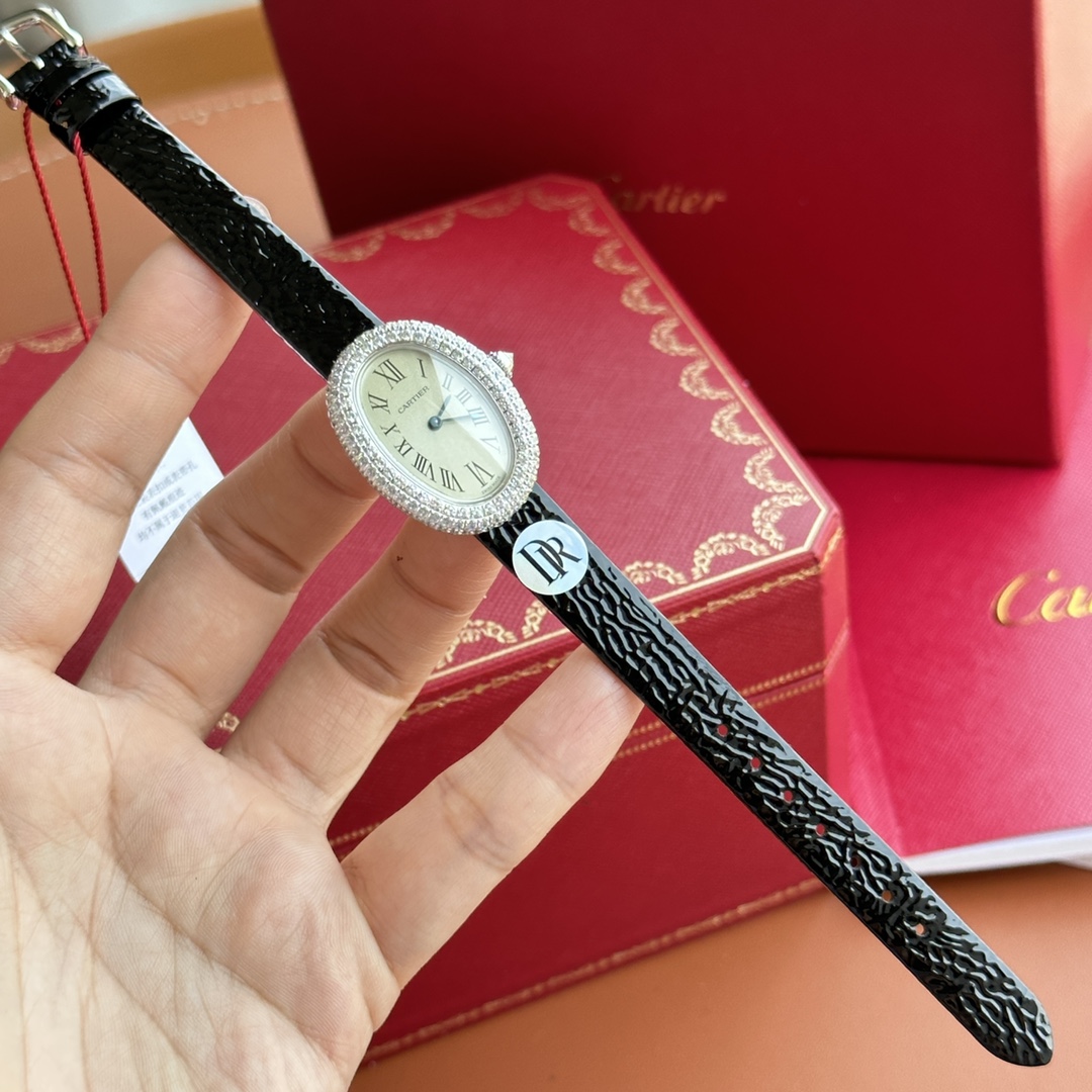 Cartier Baignoire Women's Watch, Oval Case with Diamond Bezel, 23x30mm, Quartz Movement