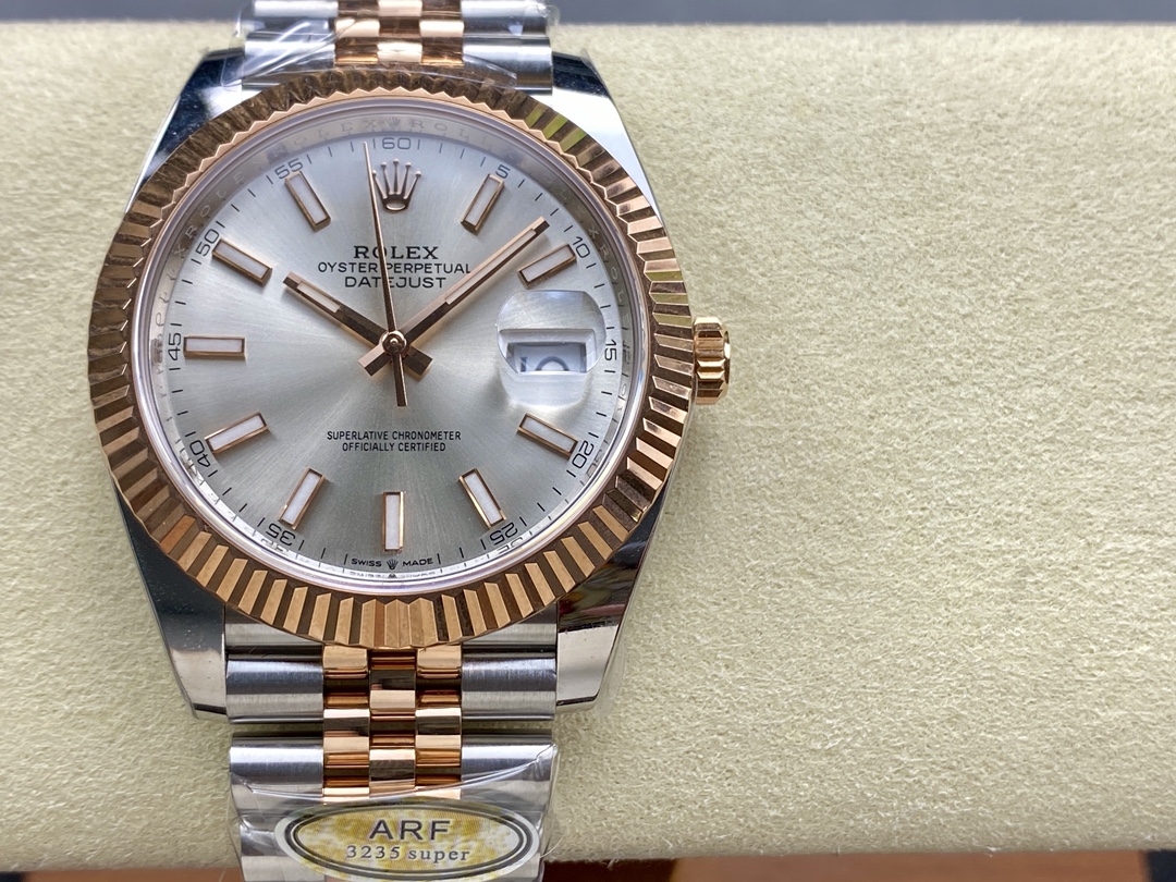 Rolex Oyster Perpetual Datejust 41mm Stainless Steel & 18K Rose Gold Automatic Watch (Caliber 3235)