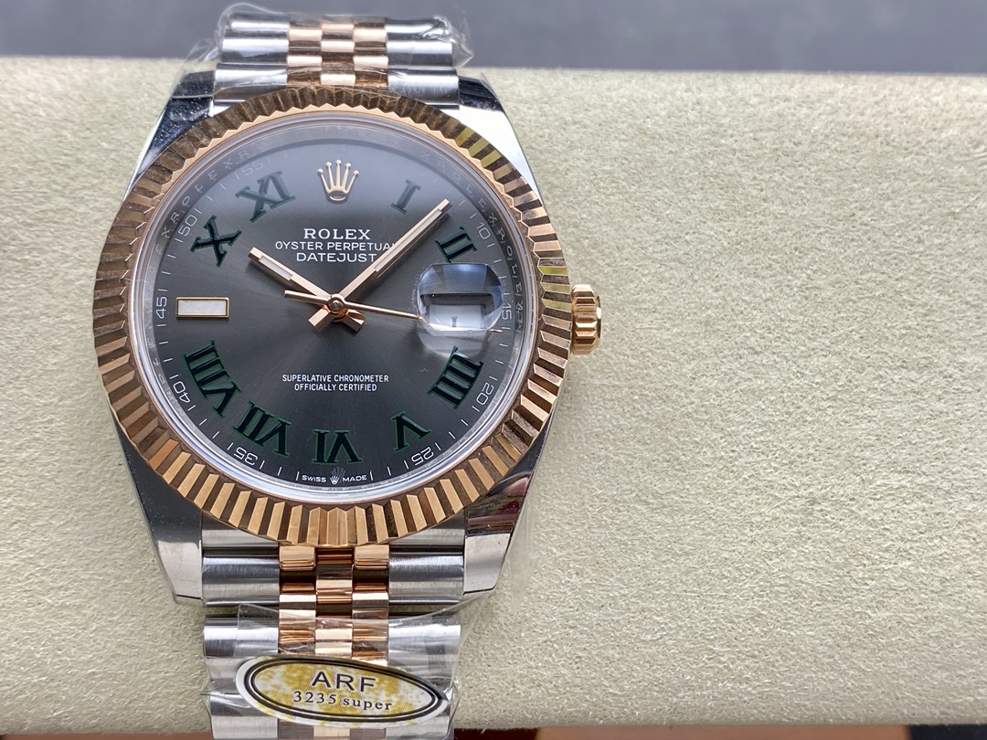 Rolex Oyster Perpetual Datejust 41mm Stainless Steel & 18K Rose Gold Automatic Watch (Caliber 3235)