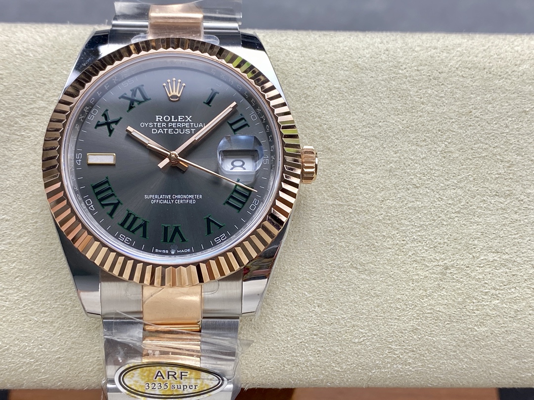 Rolex Oyster Perpetual Datejust 41mm Stainless Steel & 18K Rose Gold Automatic Watch (Caliber 3235)