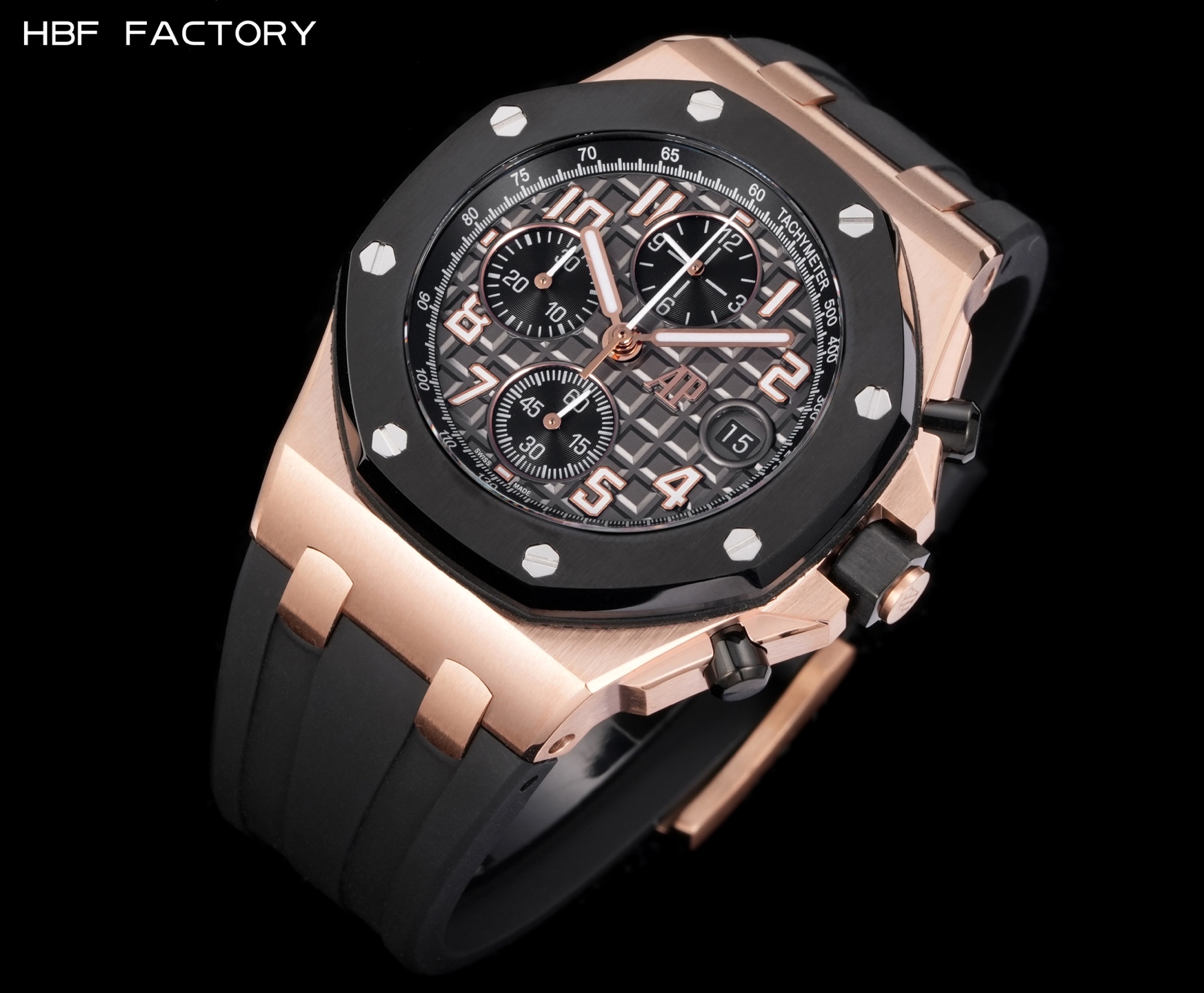 Audemars Piguet Royal Oak Offshore ~42mm 18K Rose Gold & Ceramic Automatic Chronograph Watch (Caliber 3126/3840)