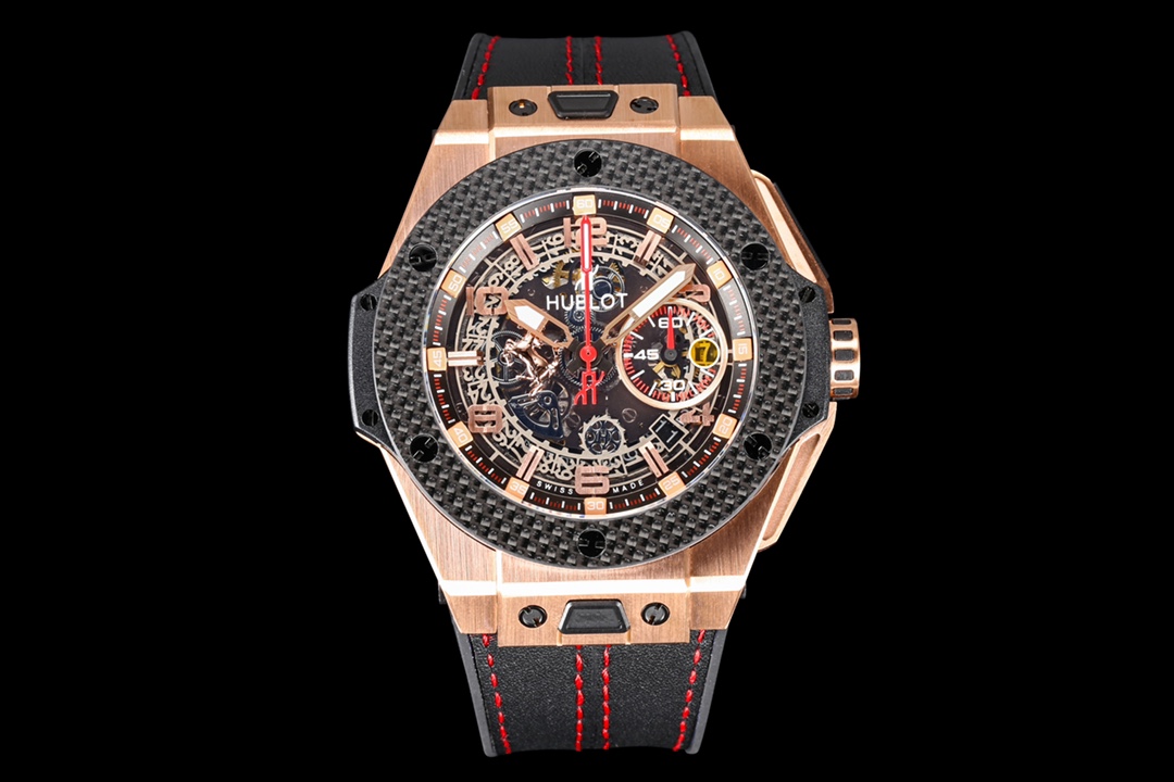 Hublot Big Bang Ferrari ~45mm 18K Rose Gold & Carbon Automatic Chronograph Watch (Caliber HUB1280)