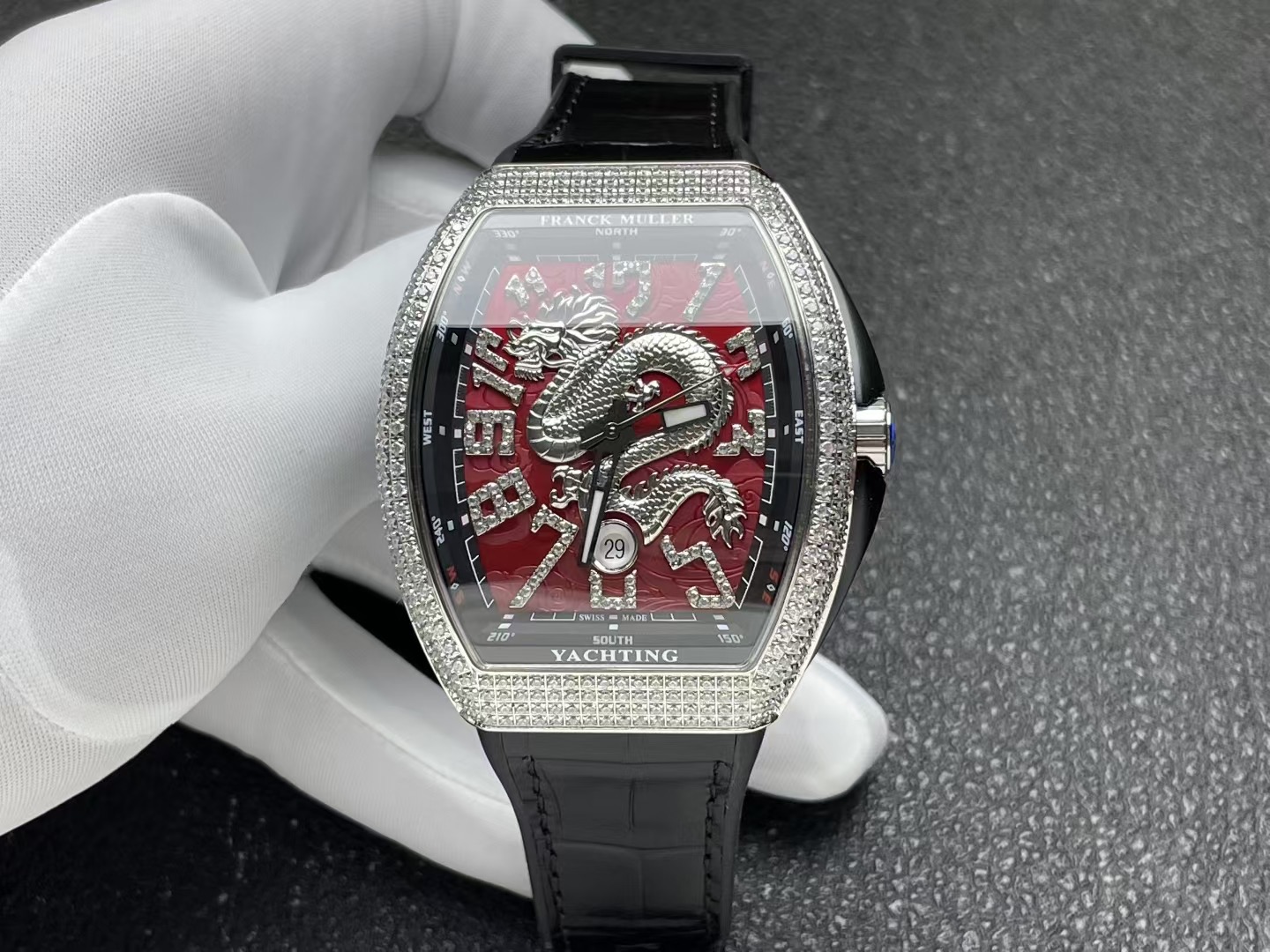 Franck Muller Vanguard Yachting Dragon King ~45mm Diamond-Set Automatic Watch (Caliber FM Automatic)