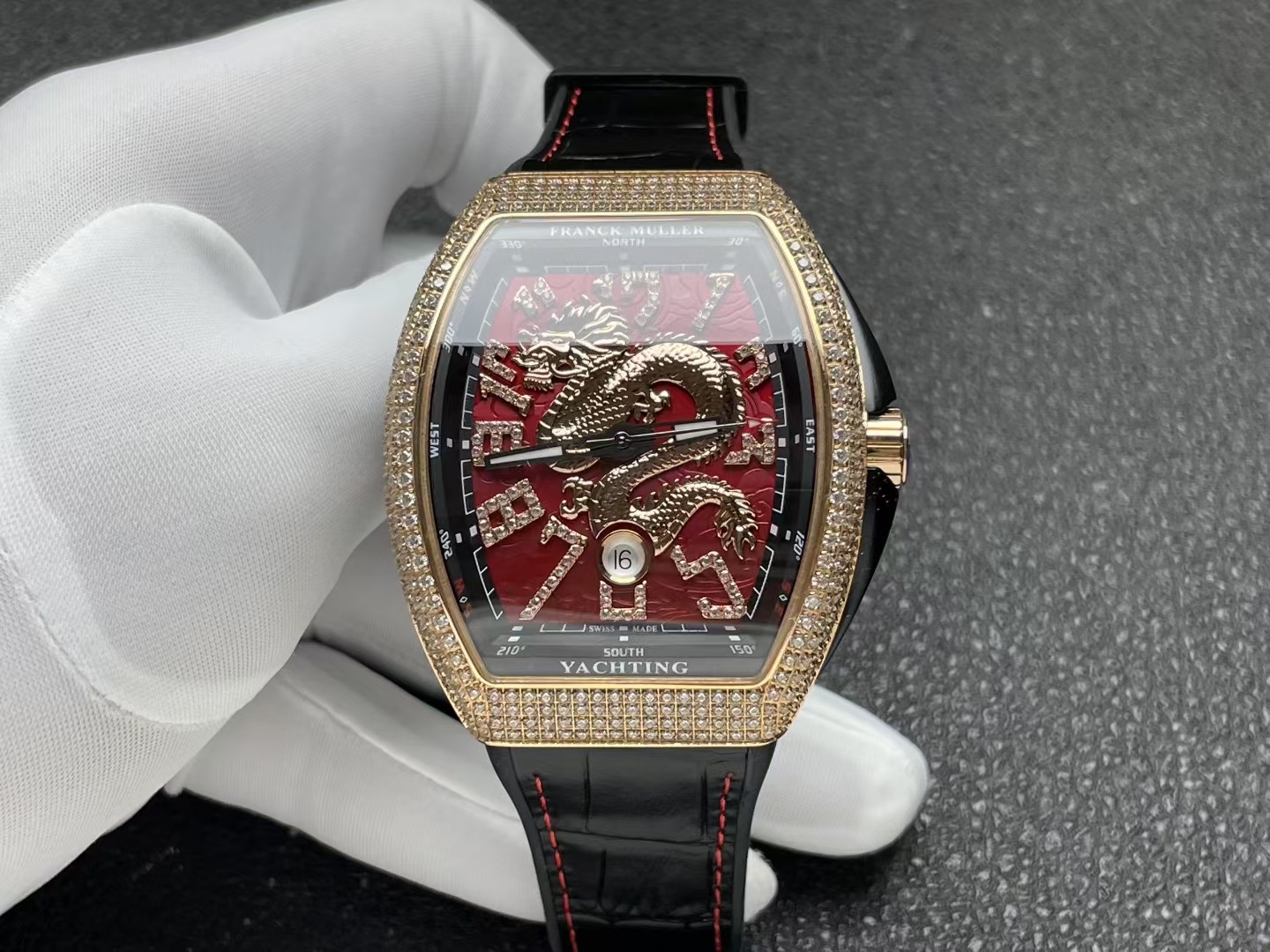 Franck Muller Vanguard Yachting ~45mm 18K Rose Gold & Diamond-Set Automatic Watch (Caliber FM Automatic)