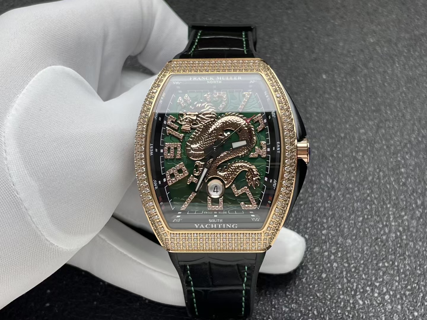 Franck Muller Vanguard Yachting ~45mm 18K Rose Gold & Diamond-Set Automatic Watch (Caliber FM Automatic)