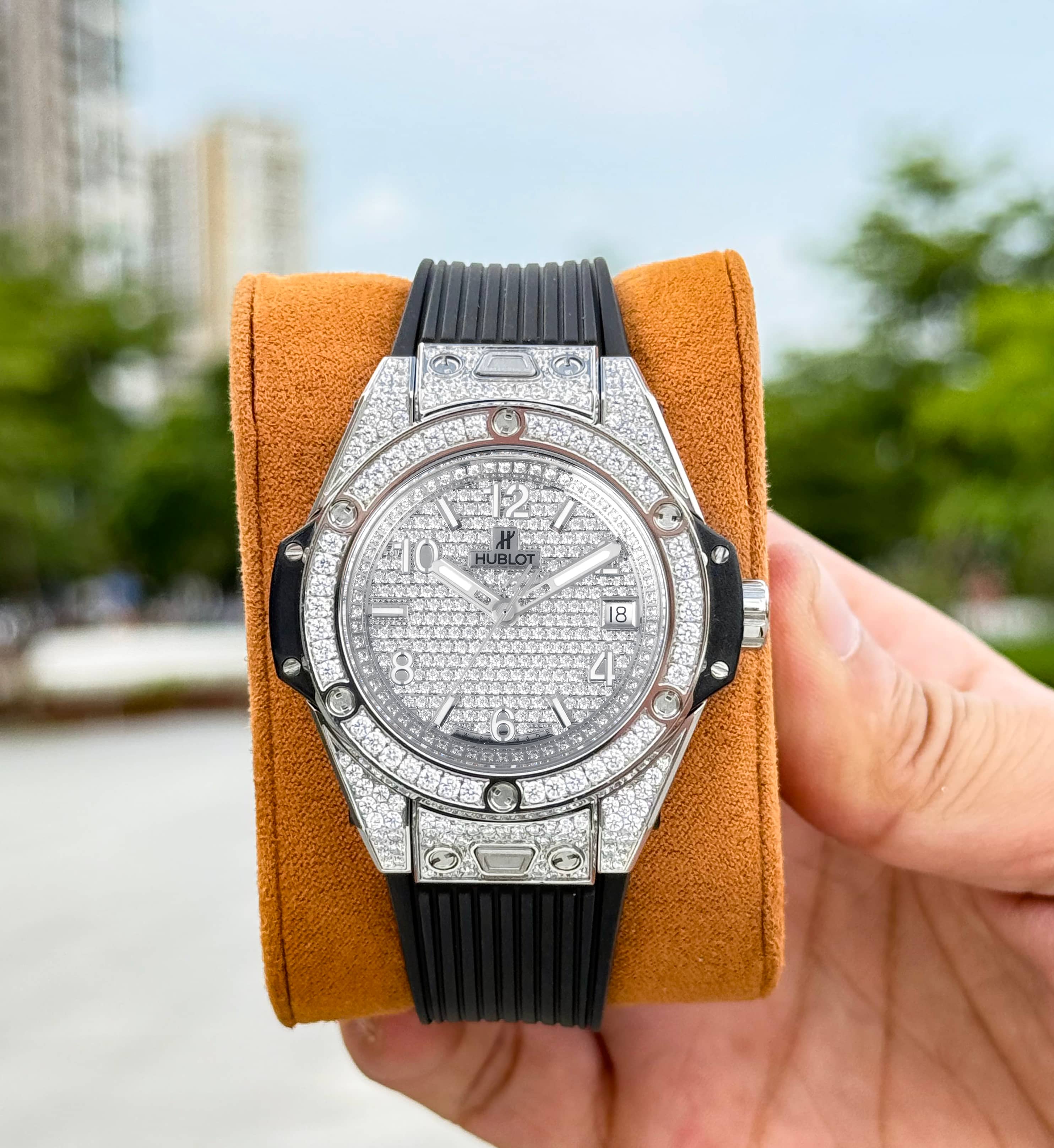 Hublot Big Bang ~42mm Titanium & Diamond-Set Automatic Watch (Caliber HUB4700)