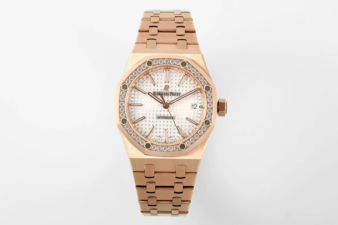 Audemars Piguet Royal Oak ~37mm 18K Rose Gold Diamond-Set Automatic Watch (Caliber 2121/2800)