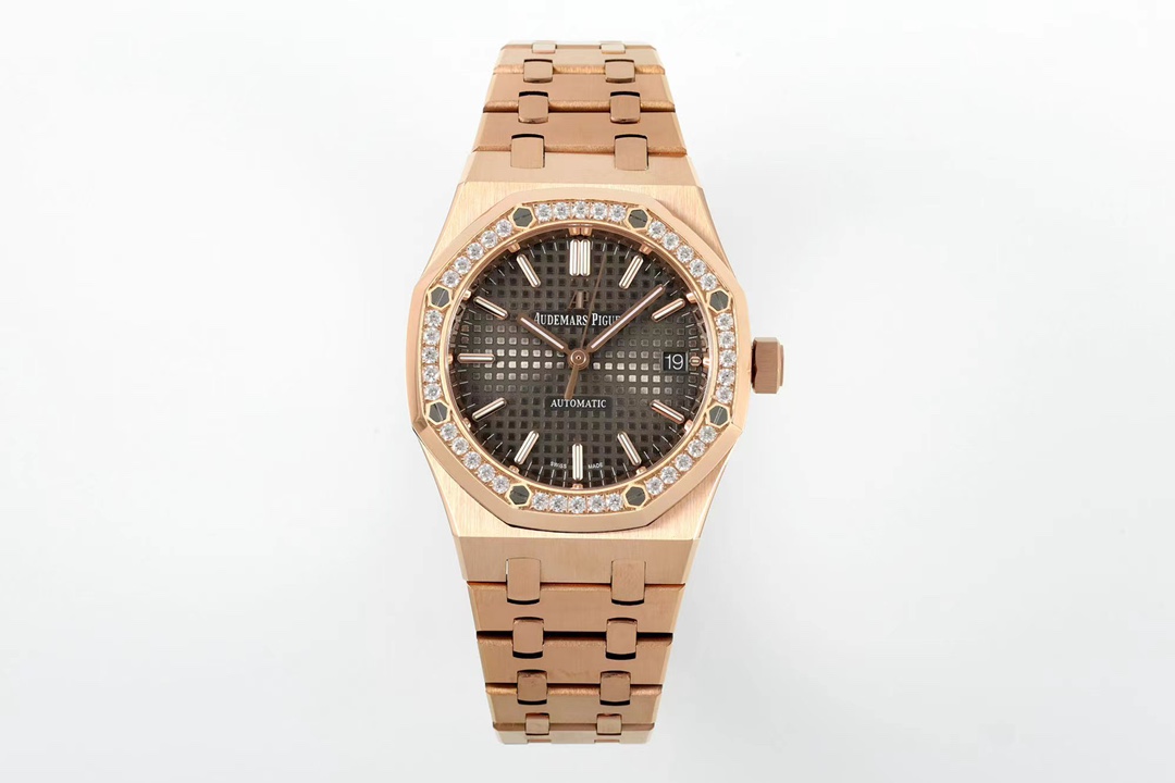 Audemars Piguet Royal Oak ~37mm 18K Rose Gold Diamond-Set Automatic Watch (Caliber 2121/2800)