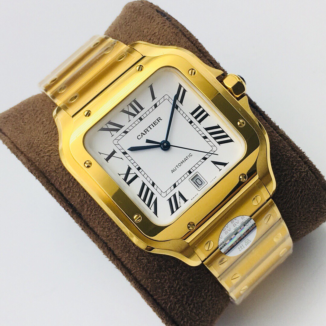 Cartier Santos ~39.8mm 18K Gold Automatic Watch (Caliber 1847 MC)
