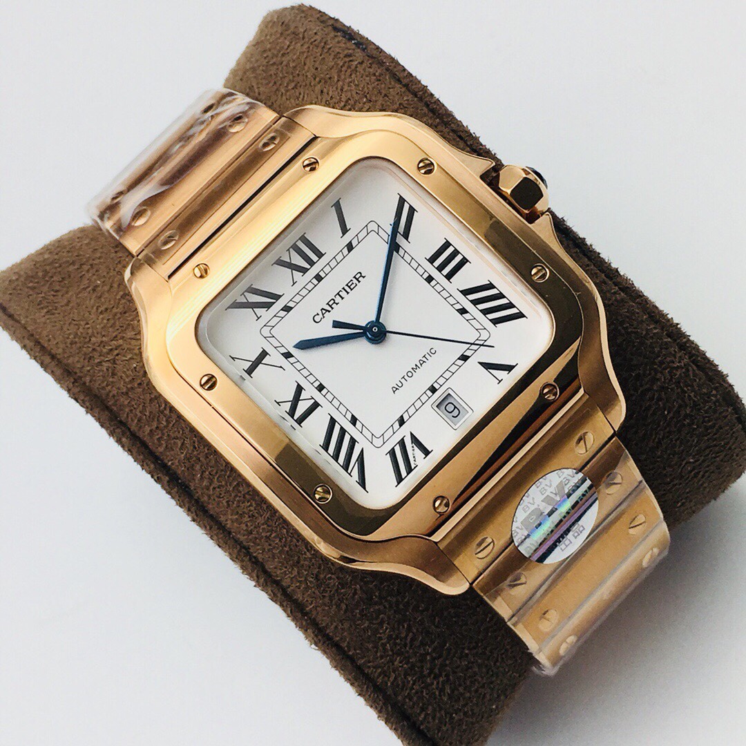Cartier Santos ~39.8mm 18K Gold Automatic Watch (Caliber 1847 MC)