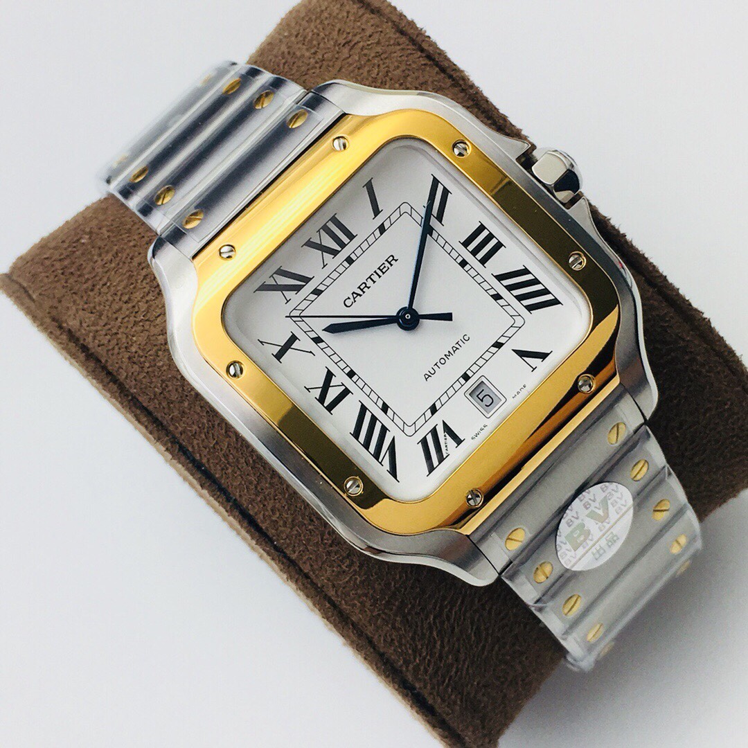 Cartier Santos ~39.8mm Two-Tone 18K Gold & Stainless Steel Automatic Watch (Caliber 1847 MC)