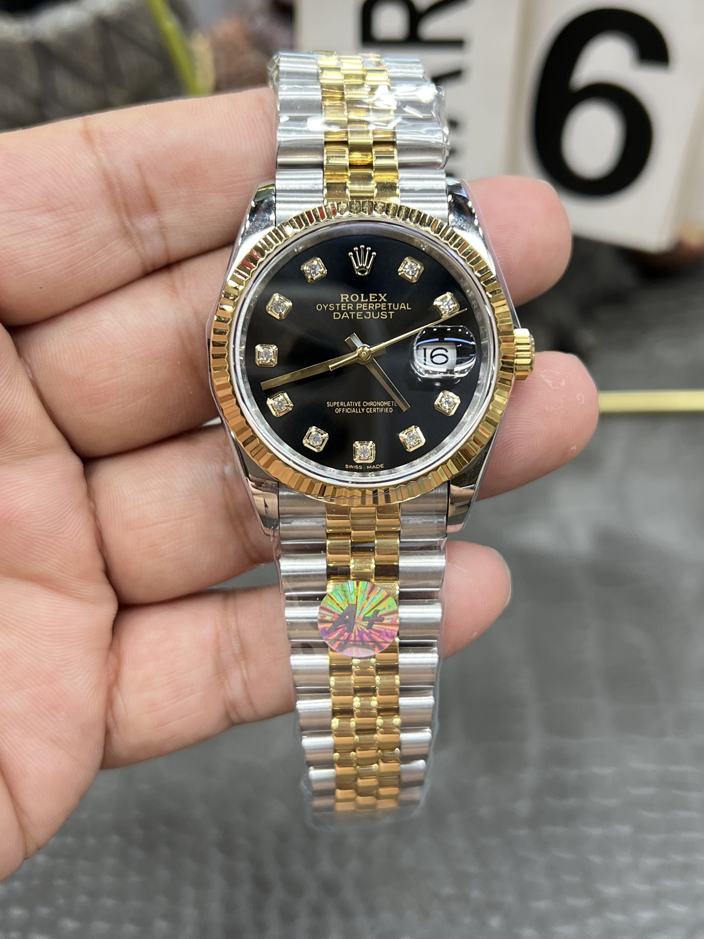 Rolex Datejust ~36mm Two-Tone Gold & Stainless Steel Diamond-Set Automatic Watch (Caliber 3235)