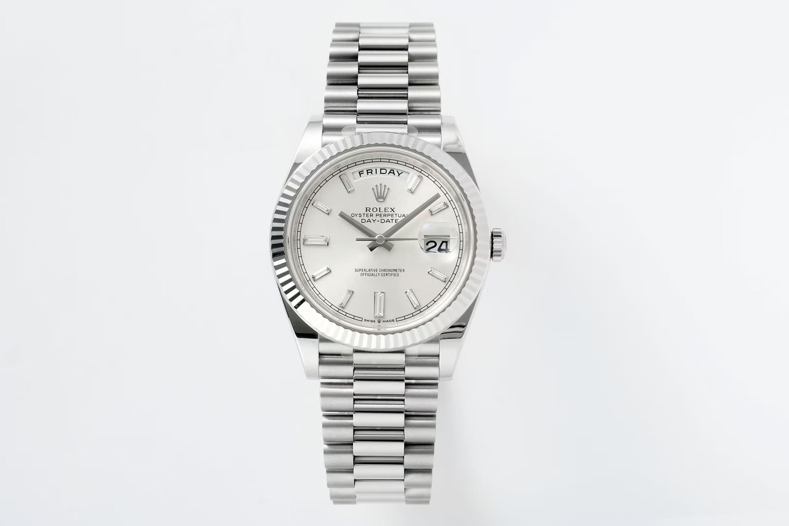 Rolex Day-Date 36mm 18K White Gold Automatic Watch (Caliber 3255)