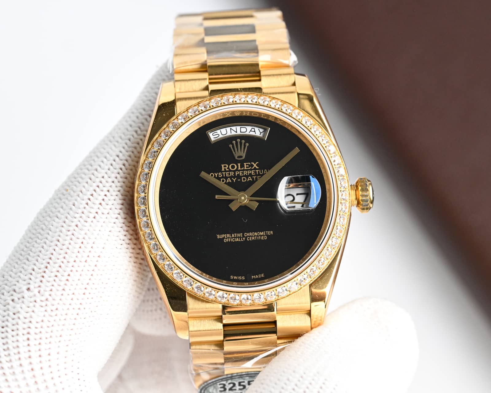 Rolex Day-Date 36mm 18K Yellow Gold Automatic Watch (Caliber 3255)