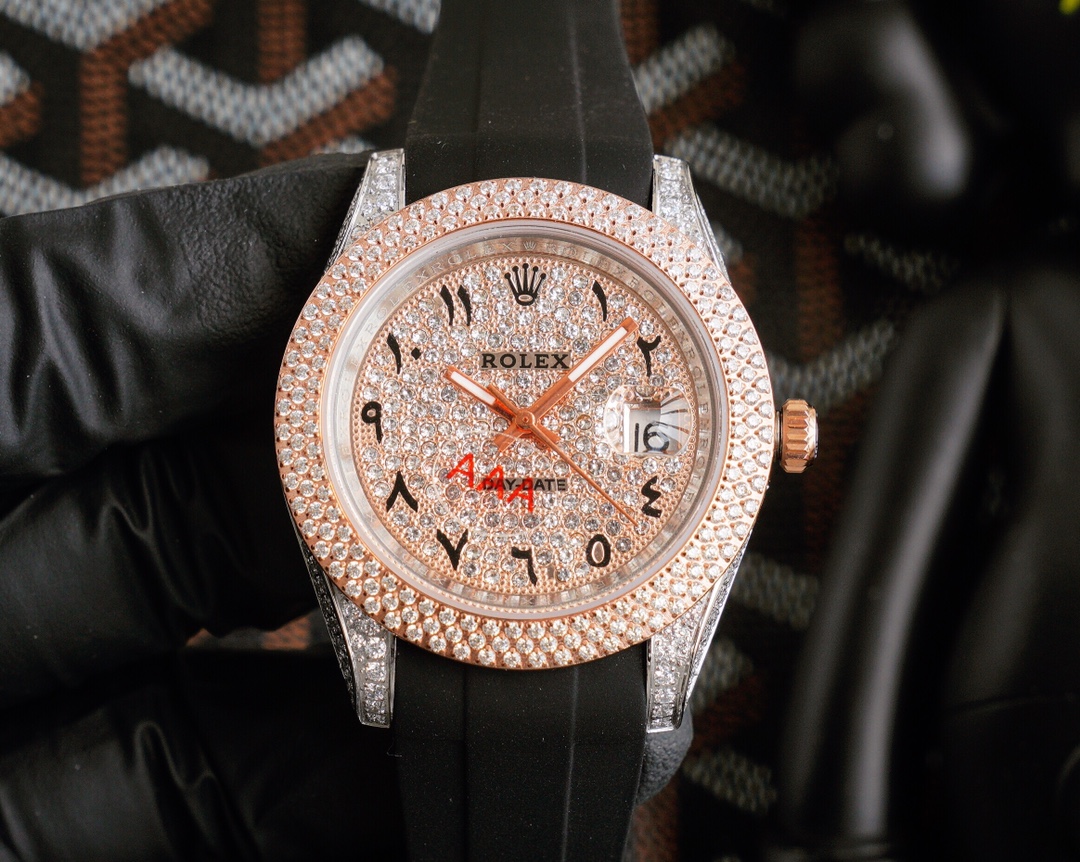 Rolex Datejust ~41mm 18K Rose Gold & Diamond-Set Automatic Watch (Caliber 3255)