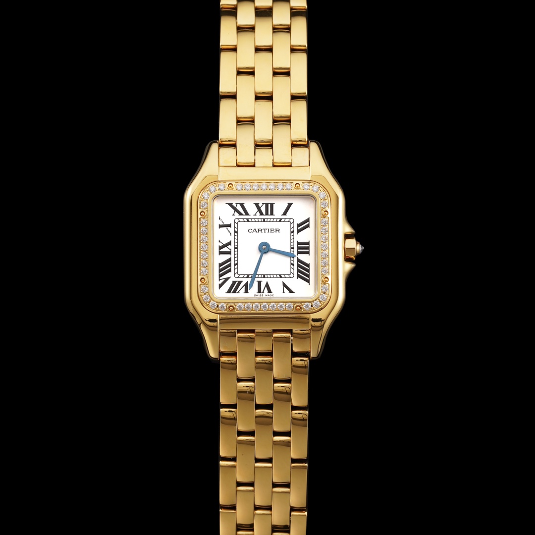 Cartier Panthère ~27mm 18K Yellow Gold Diamond-Set Quartz Watch (Caliber 057)