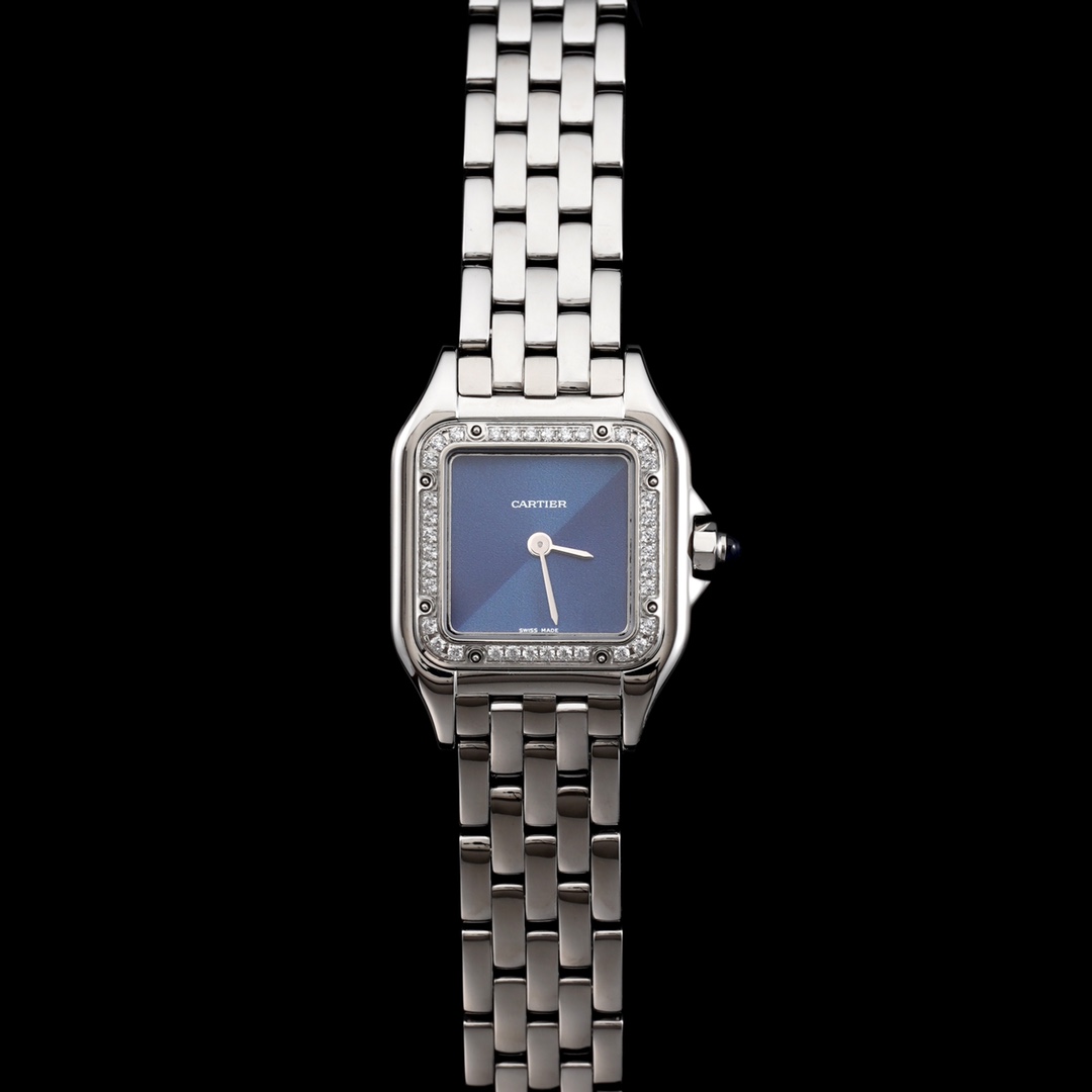Cartier Panthère ~27mm Stainless Steel Diamond-Set Quartz Watch (Caliber 057)